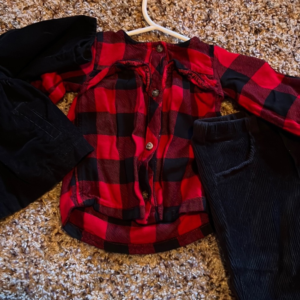 3 piece Buffalo plaid outfit